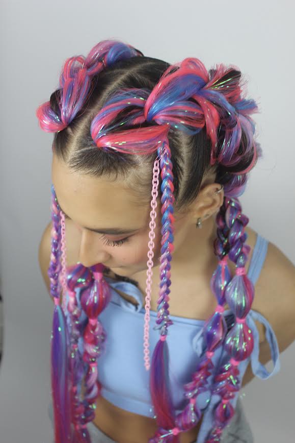 Molly - Ombre Braiding Hair with Iridescent Tinsel