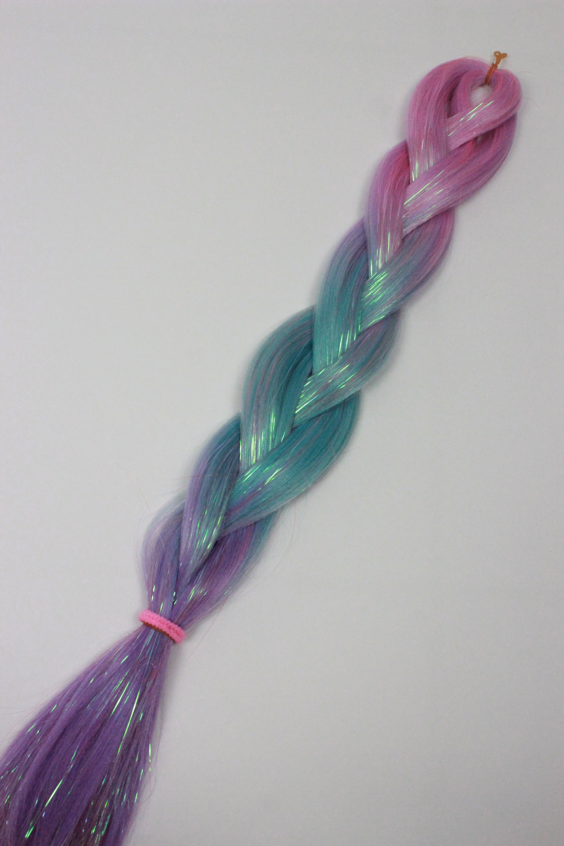 Purple Reign - Ombre Braiding Hair with Iridescent Tinsel