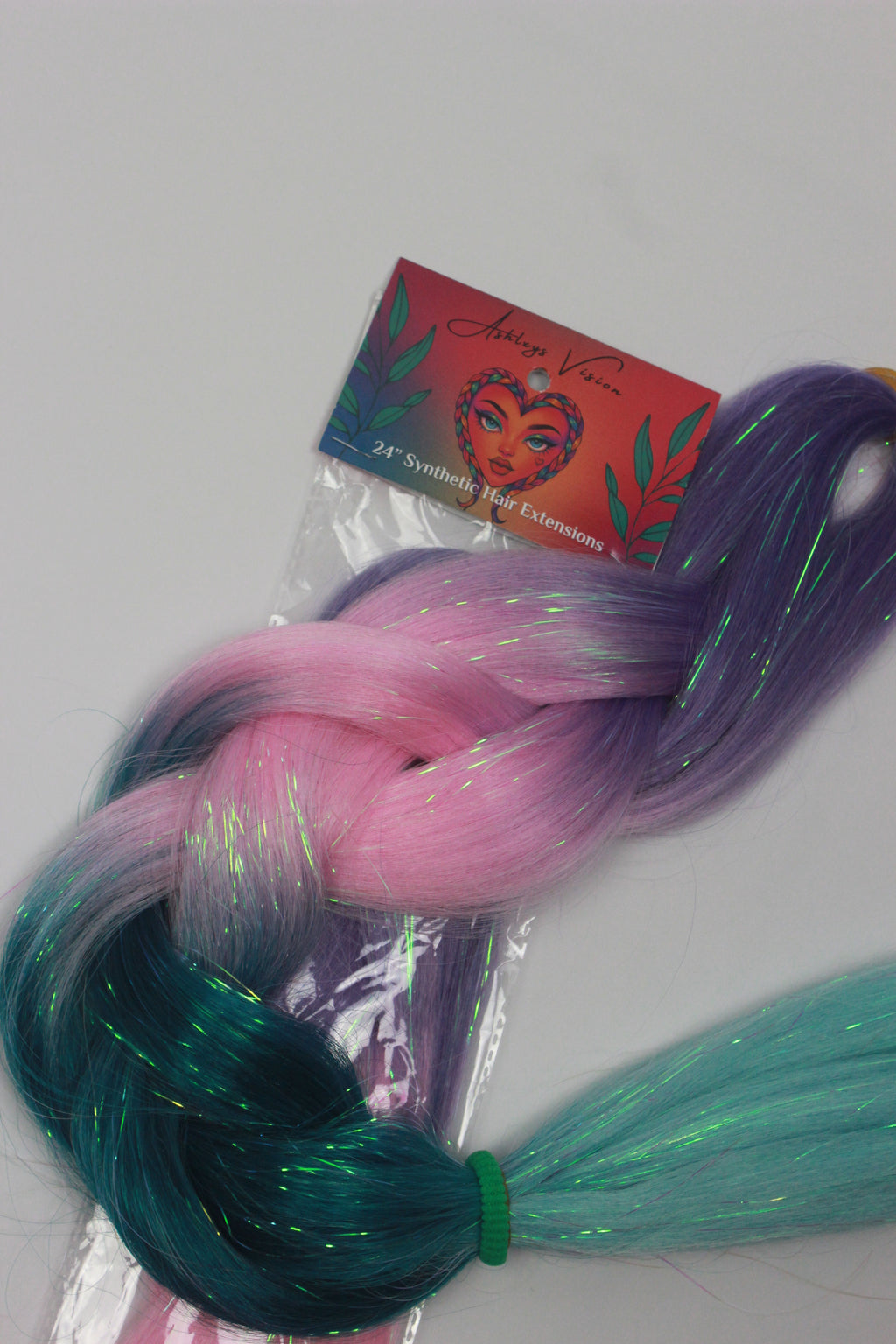 Siren - Ombre Braiding Hair with Iridescent Tinsel
