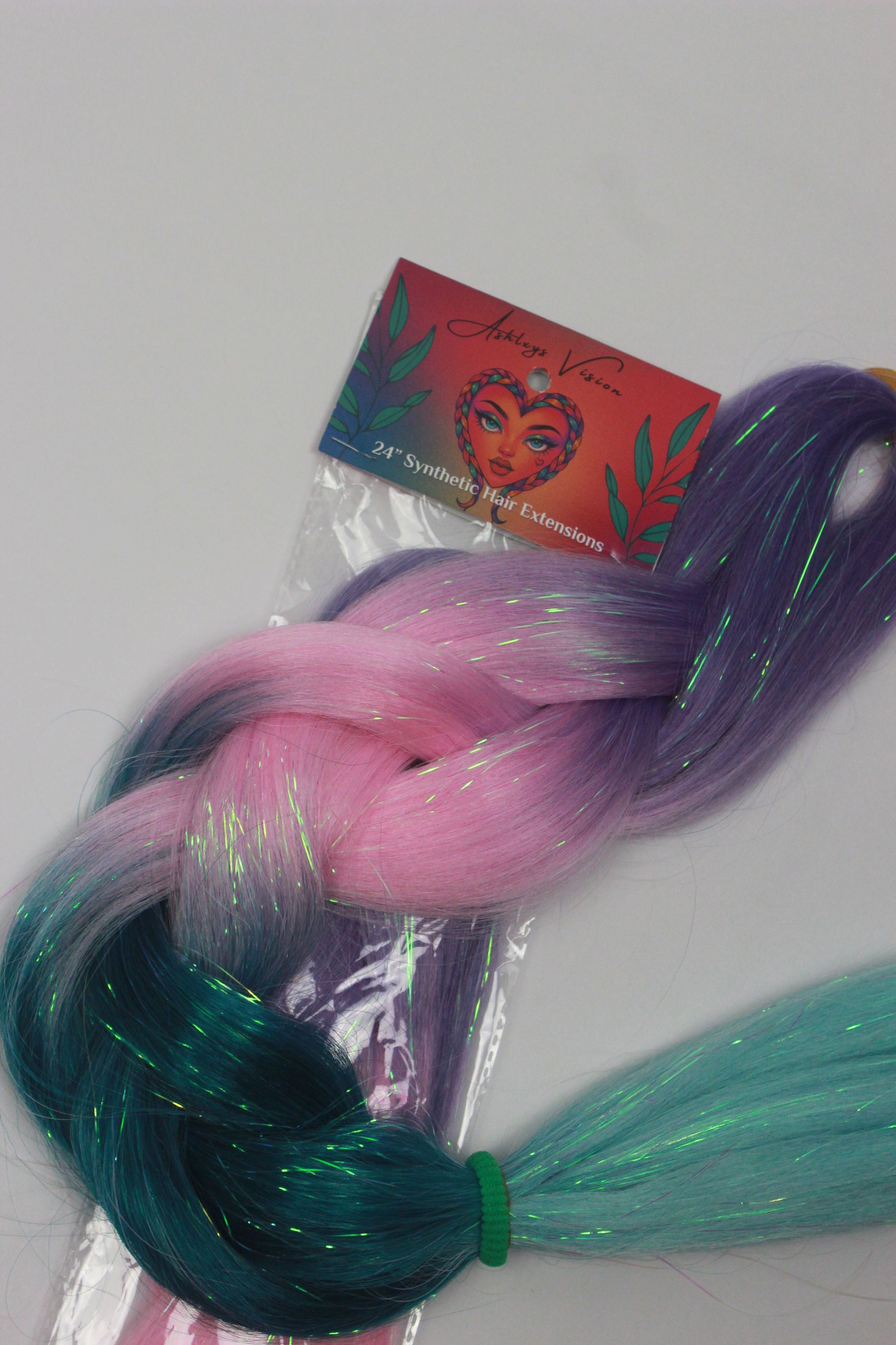 Siren - Ombre Braiding Hair with Iridescent Tinsel