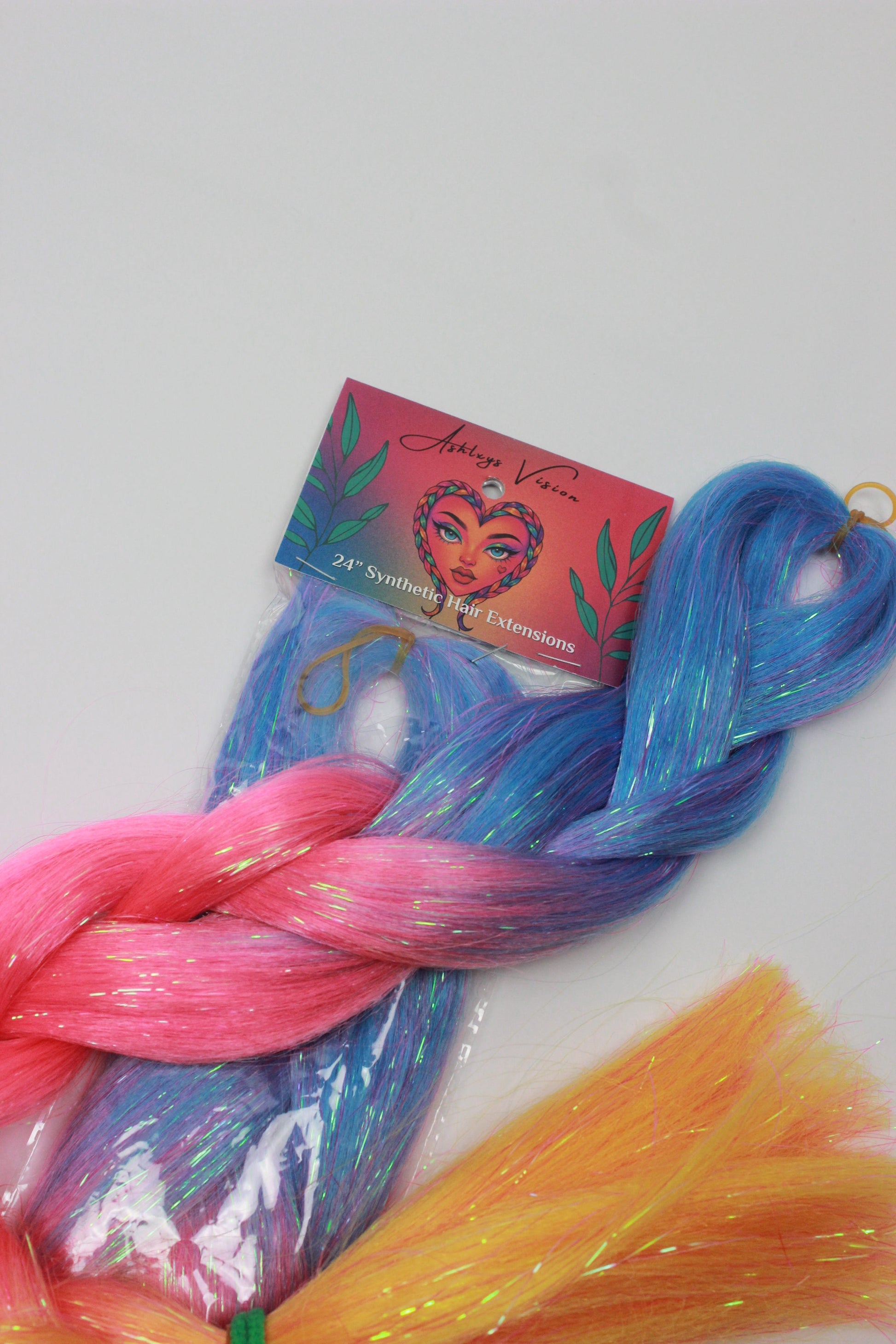 Sorbet - Ombre Braiding Hair with Iridescent Tinsel