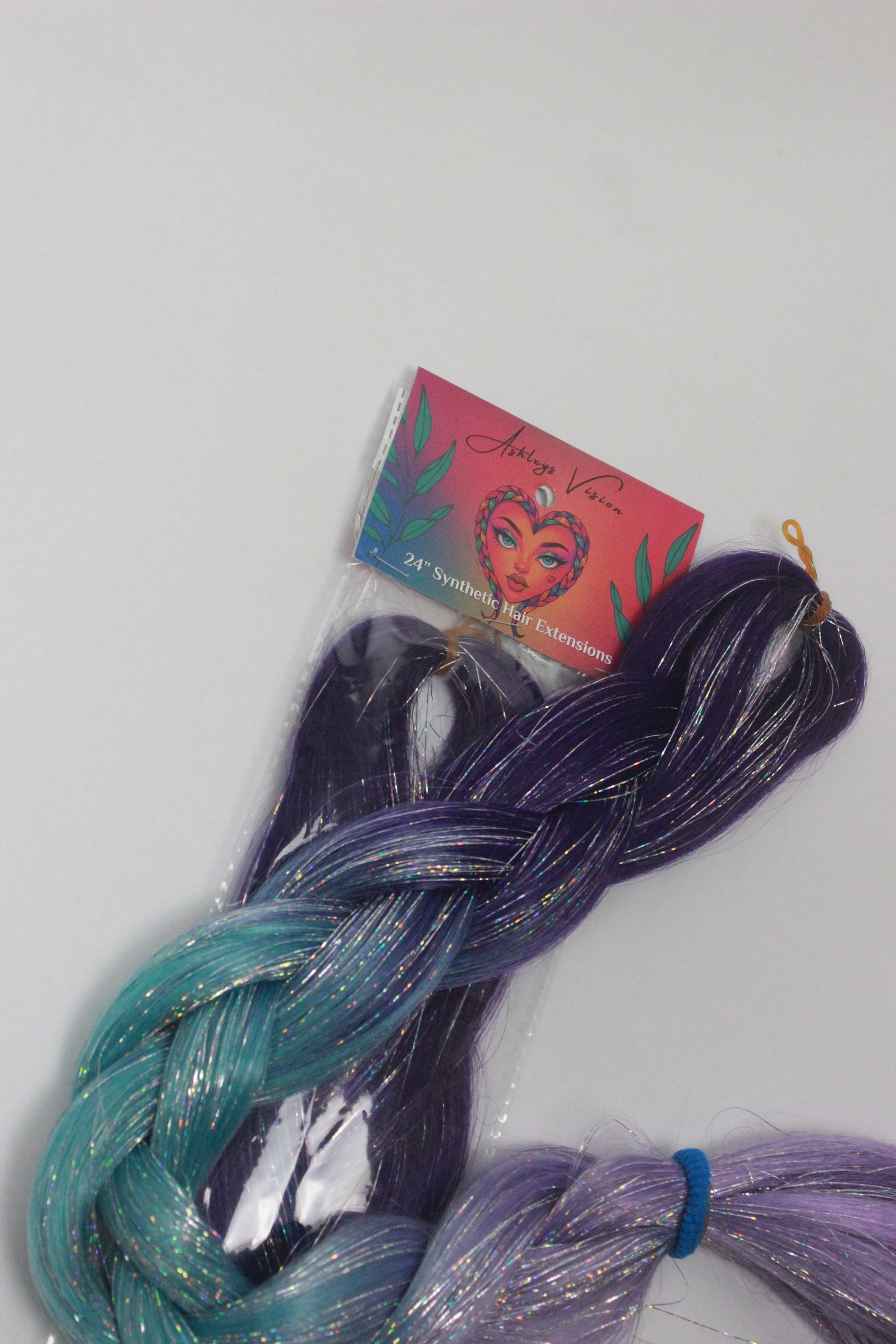 Milkyway - Ombre Braiding Hair with Silver Tinsel