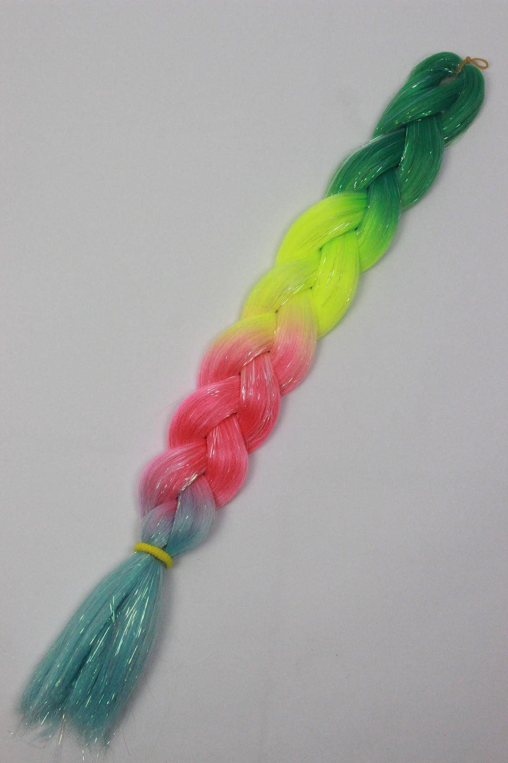 Watermelon Mush - Ombre Braiding Hair with Iridescent Tinsel