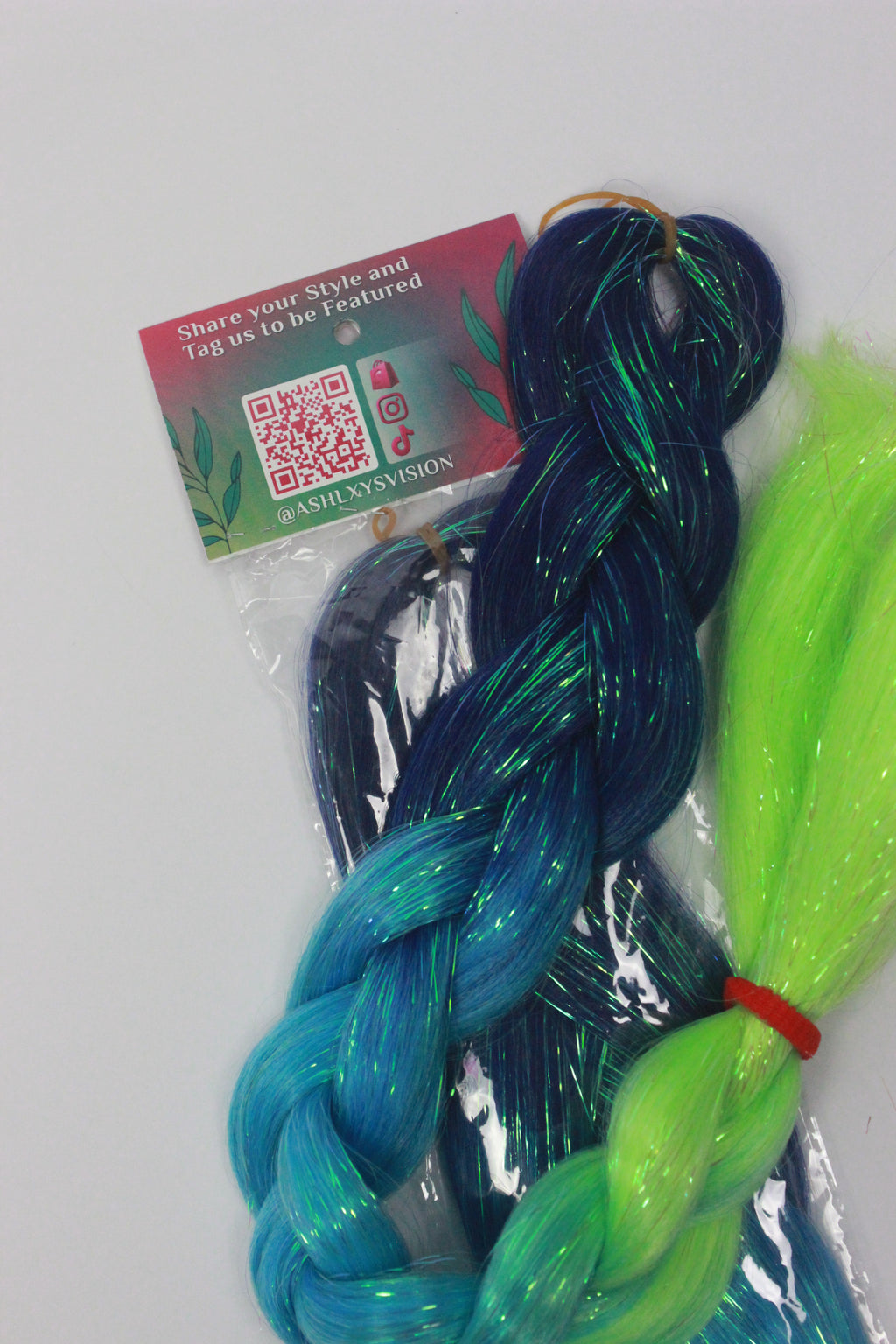 Dino - Ombre Braiding Hair with Iridescent Tinsel