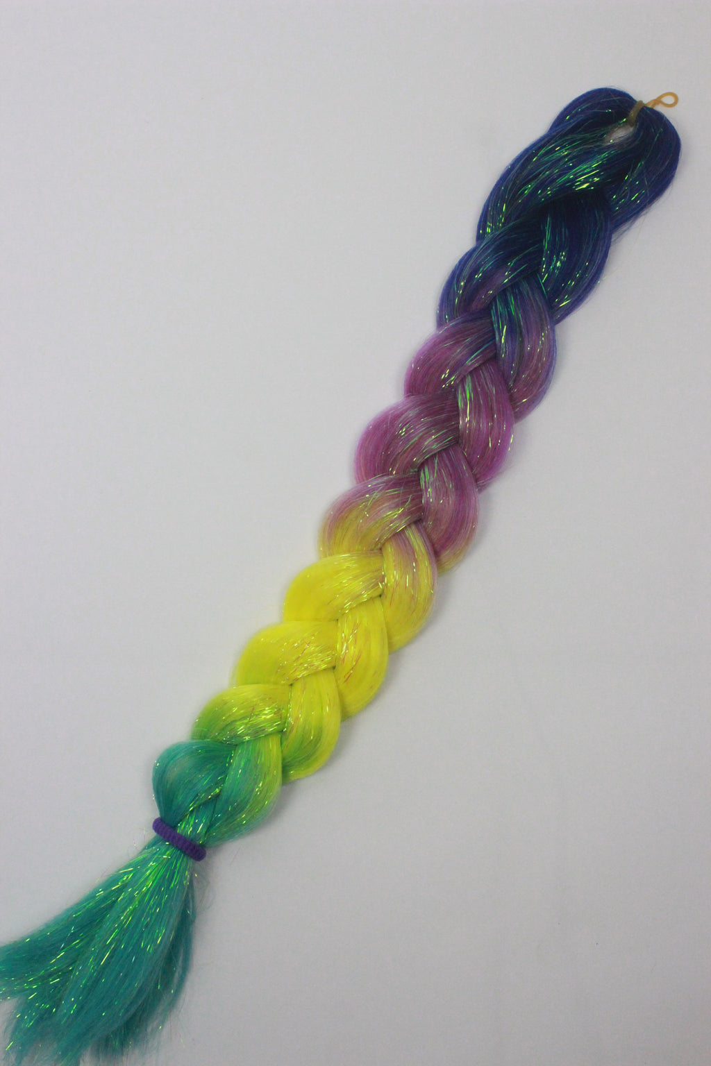 Stellar- Ombre Braiding Hair with Iridescent Tinsel