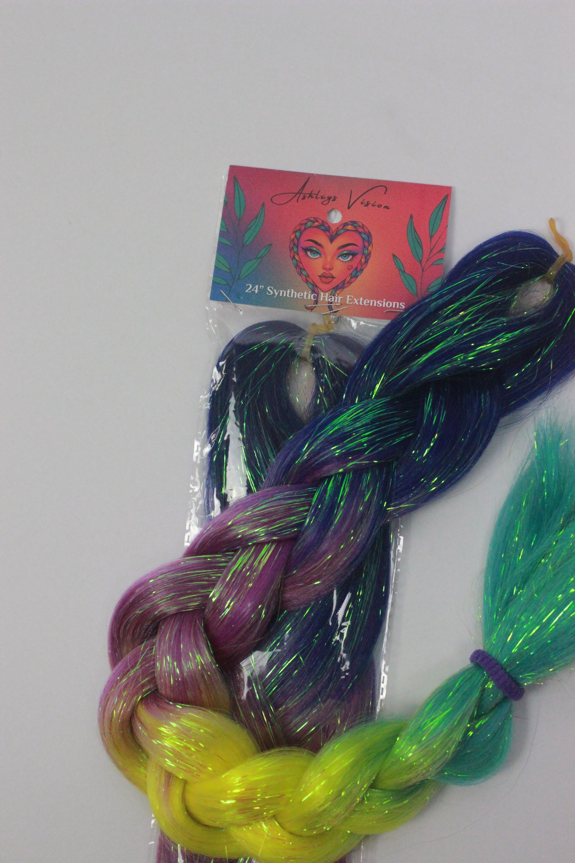 Stellar- Ombre Braiding Hair with Iridescent Tinsel