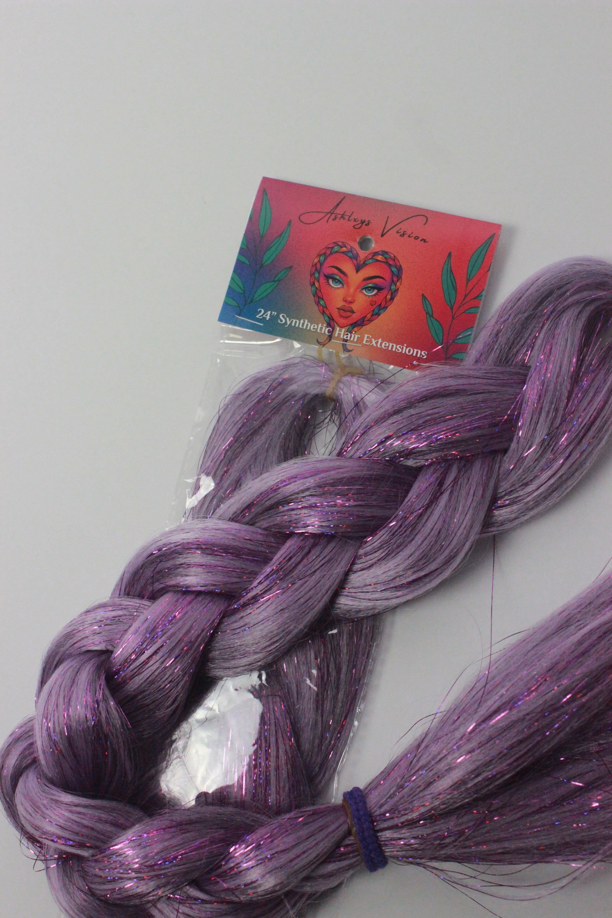 Iris - Purple Braiding Hair with Purple Tinsel