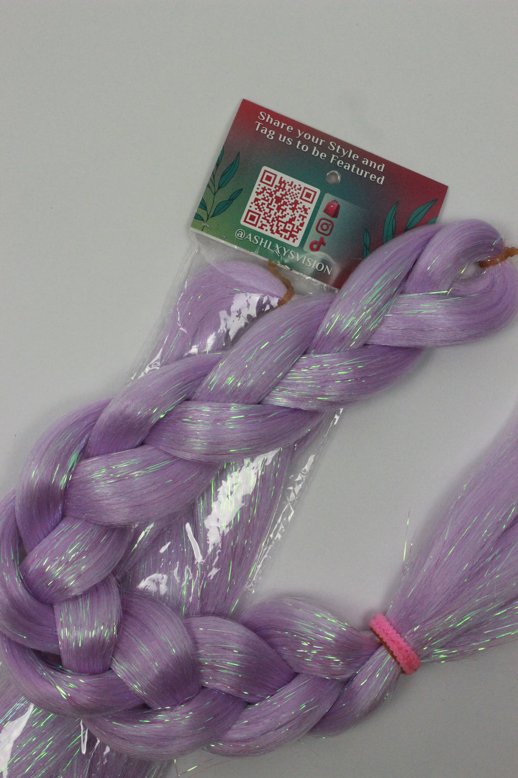 Amethyst - Light Purple Braiding Hair with Iridescent Tinsel