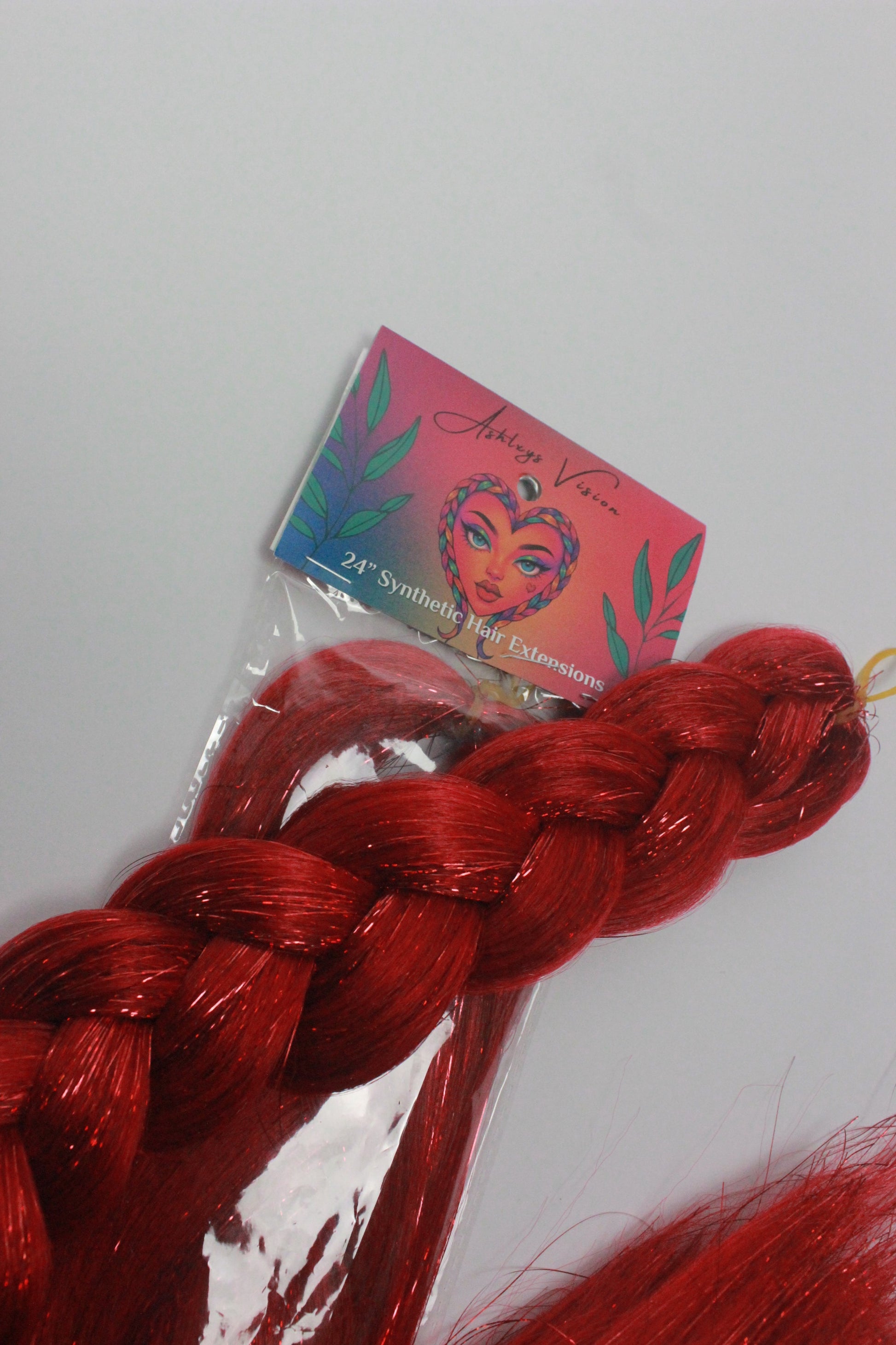 Scarlet - Red Braiding Hair with Red Tinsel
