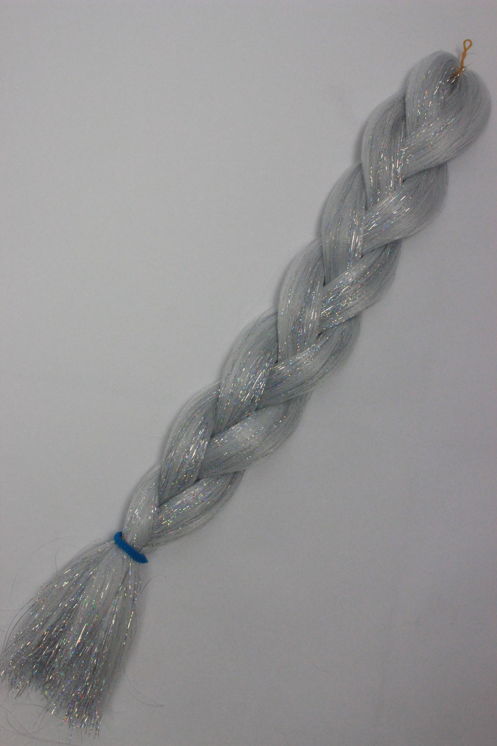 Machito - White Braiding Hair with Silver Tinsel