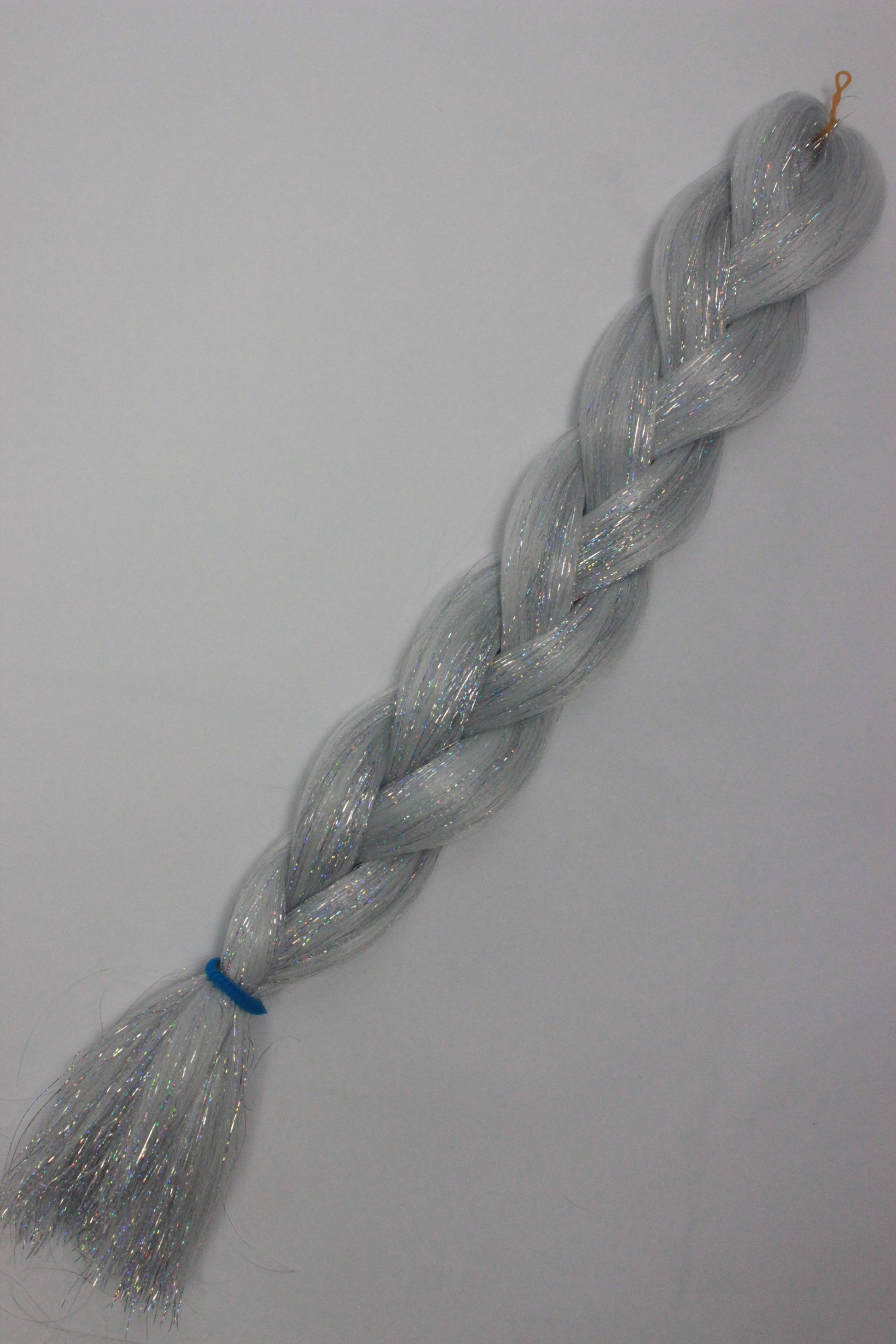 Machito - White Braiding Hair with Silver Tinsel