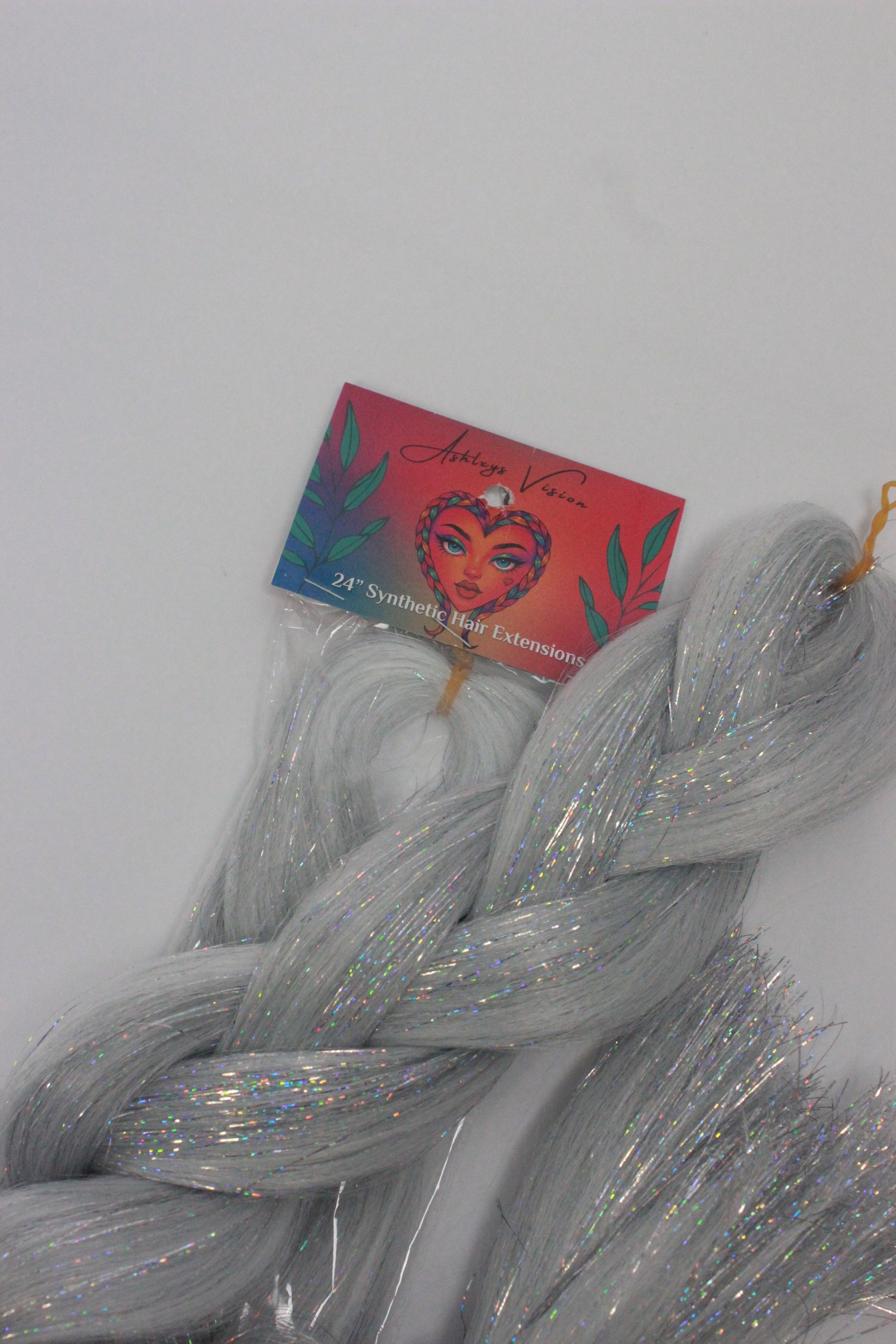 Machito - White Braiding Hair with Silver Tinsel