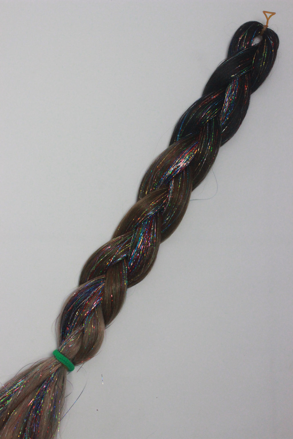Grounded Glow - Ombre Braiding Hair with Rainbow Tinsel